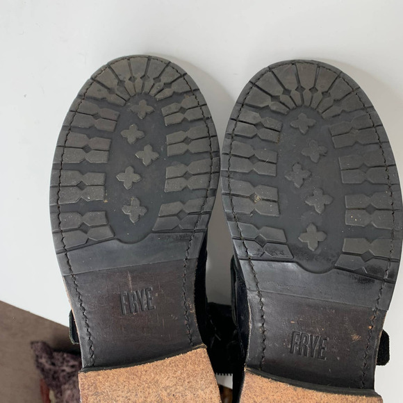 Frye Natalie Triple Buckle Ankle Short Boots Black Booties Womens 8 - Picture 14 of 16